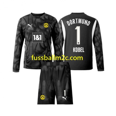 Fußballtrikots Borussia Dortmund Gregor Kobel 1 Torwart Kinder Vierte Trikotsatz 2024-2025 Langarm